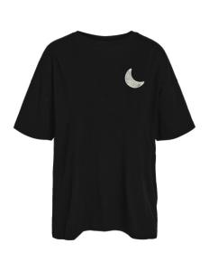 Noisy May - NMIDA S/S RHINESTONE T-SHIRT JRS FWDÂ - A-15 1 BLACK THE MOON
